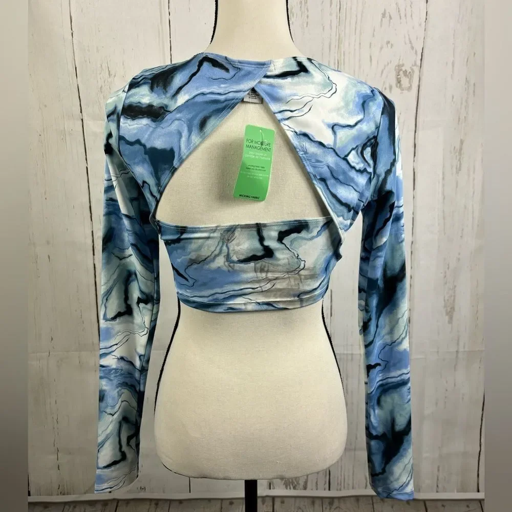 ‼️final must bundle‼️ NWT Forever 21 Sport Crop Top Wicking Fabric Abstract - Picture 2 of 6